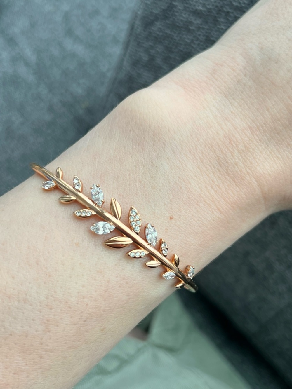 SWAROVSKI Rose Gold Mayfly Bangle Bracelet